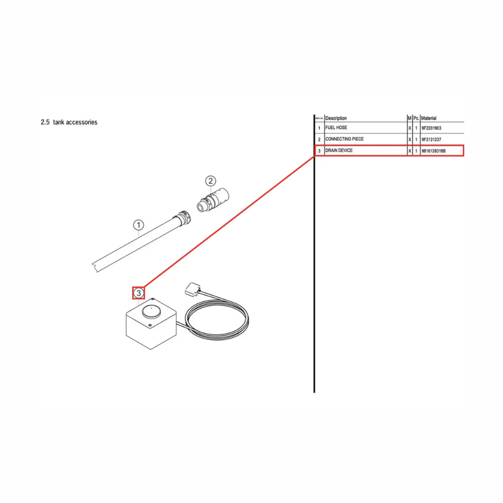Defueling Hose for Porsche GT4 9816128318B
