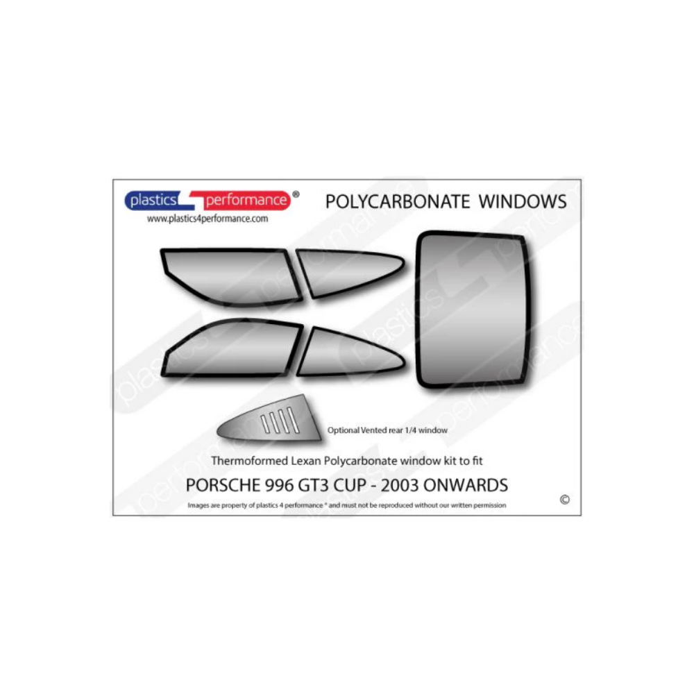 Porsche 996 GT3 Cup - Lexan Polycarbonate window kit